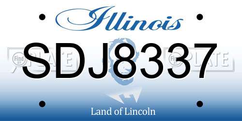 SDJ8337 Illinois License Plate
