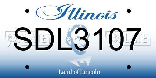 SDL3107 Illinois License Plate