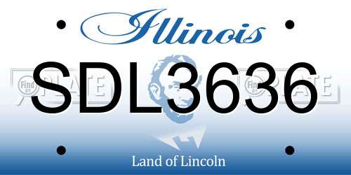 SDL3636 Illinois License Plate