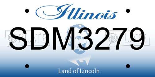 SDM3279 Illinois License Plate