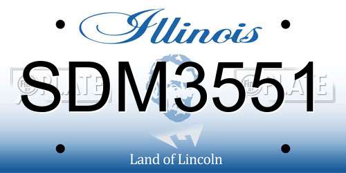 SDM3551 Illinois License Plate