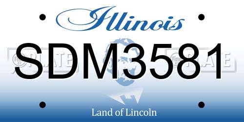 SDM3581 Illinois License Plate