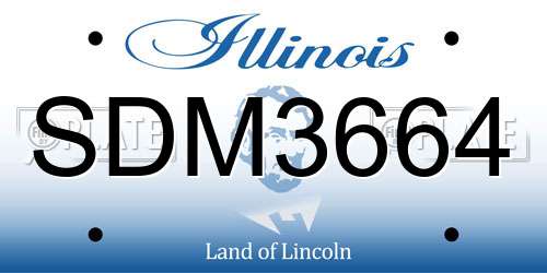 SDM3664 Illinois License Plate