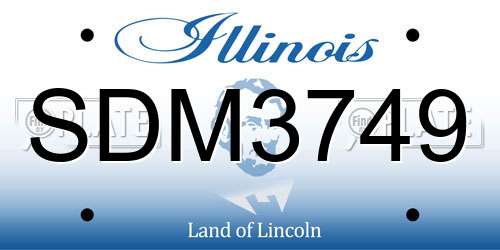 SDM3749 Illinois License Plate