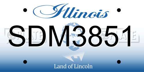 SDM3851 Illinois License Plate