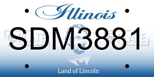 SDM3881 Illinois License Plate
