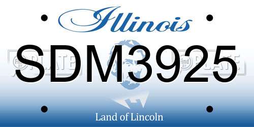 SDM3925 Illinois License Plate