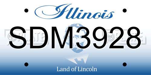 SDM3928 Illinois License Plate