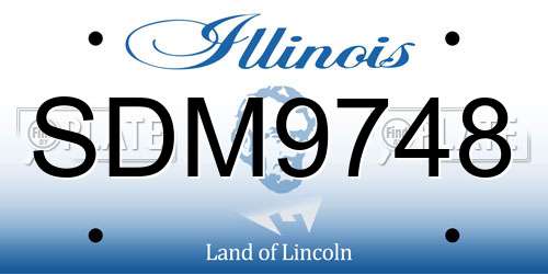 SDM9748 Illinois License Plate