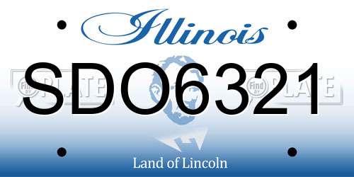 SDO6321 Illinois License Plate