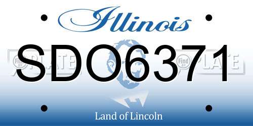 SDO6371 Illinois License Plate