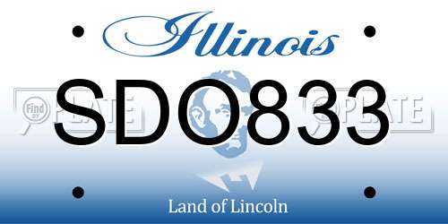 SDO833 Illinois License Plate