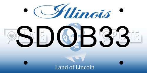 SDOB33 Illinois License Plate