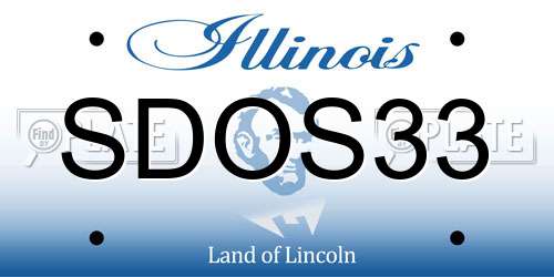 SDOS33 Illinois License Plate