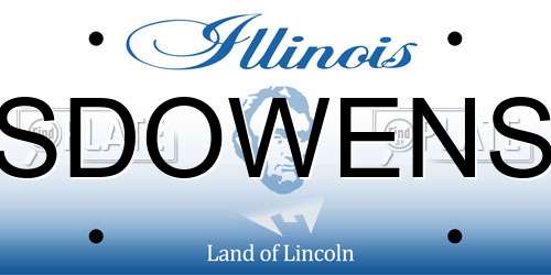 SDOWENS Illinois License Plate