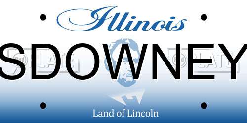 SDOWNEY Illinois License Plate