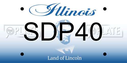 SDP40 Illinois License Plate