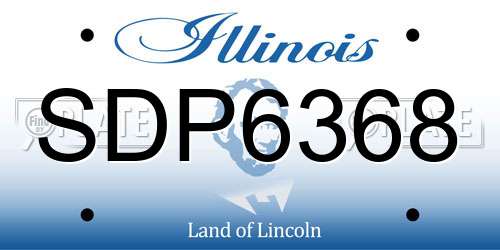 SDP6368 Illinois License Plate