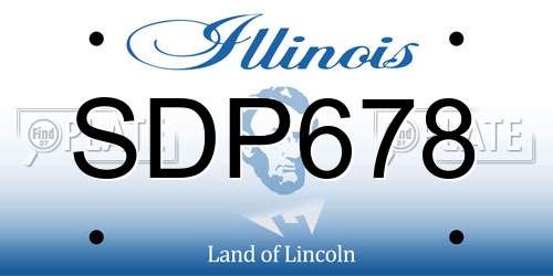 SDP678 Illinois License Plate