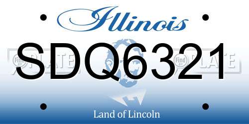 SDQ6321 Illinois License Plate