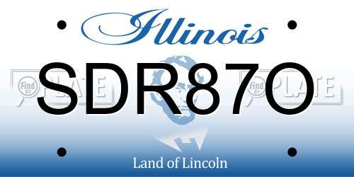 SDR87O Illinois License Plate
