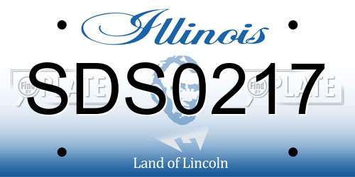 SDS0217 Illinois License Plate