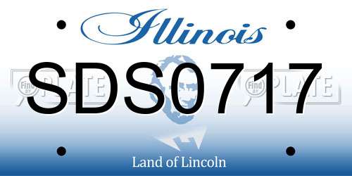 SDS0717 Illinois License Plate