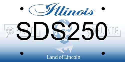 SDS250 Illinois License Plate