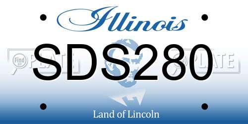 SDS280 Illinois License Plate