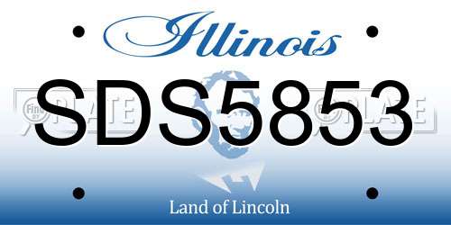 SDS5853 Illinois License Plate