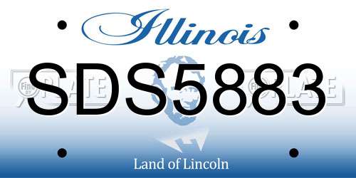 SDS5883 Illinois License Plate