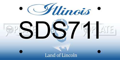 SDS71I Illinois License Plate