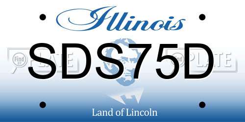 SDS75D Illinois License Plate