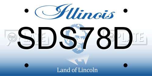 SDS78D Illinois License Plate