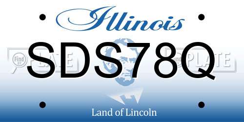 SDS78Q Illinois License Plate