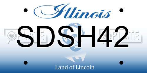 SDSH42 Illinois License Plate