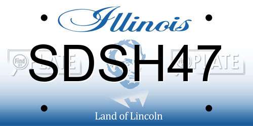 SDSH47 Illinois License Plate