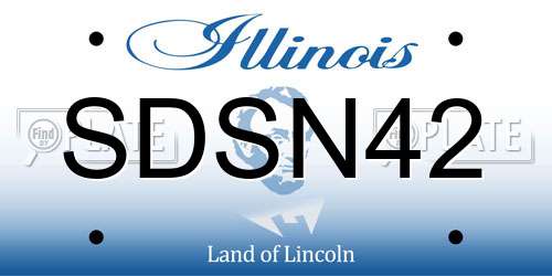 SDSN42 Illinois License Plate