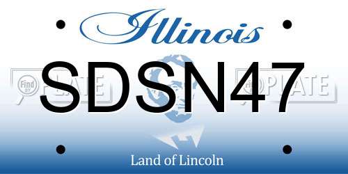 SDSN47 Illinois License Plate