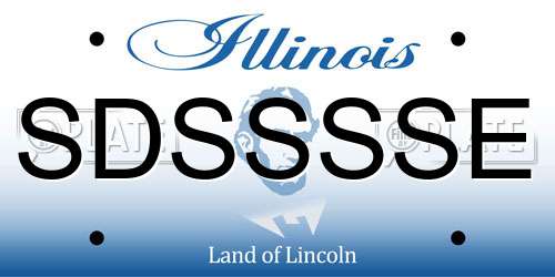 SDSSSSE Illinois License Plate