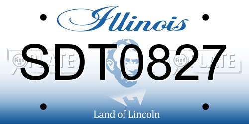 SDT0827 Illinois License Plate