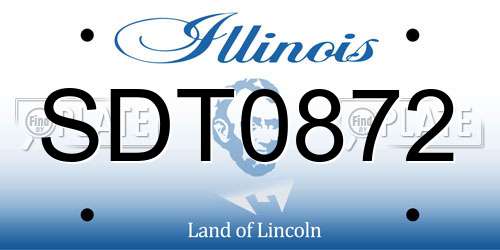 SDT0872 Illinois License Plate