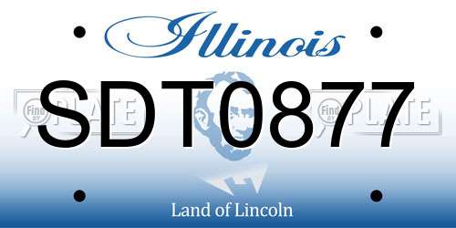 SDT0877 Illinois License Plate