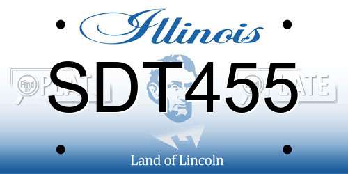 SDT455 Illinois License Plate
