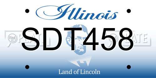 SDT458 Illinois License Plate