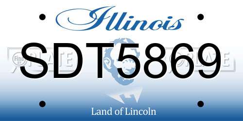 SDT5869 Illinois License Plate