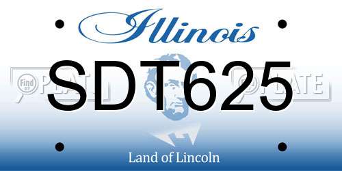 SDT625 Illinois License Plate