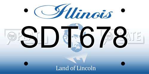 SDT678 Illinois License Plate