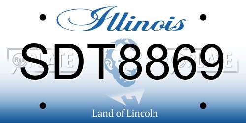 SDT8869 Illinois License Plate