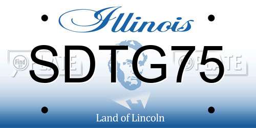 SDTG75 Illinois License Plate